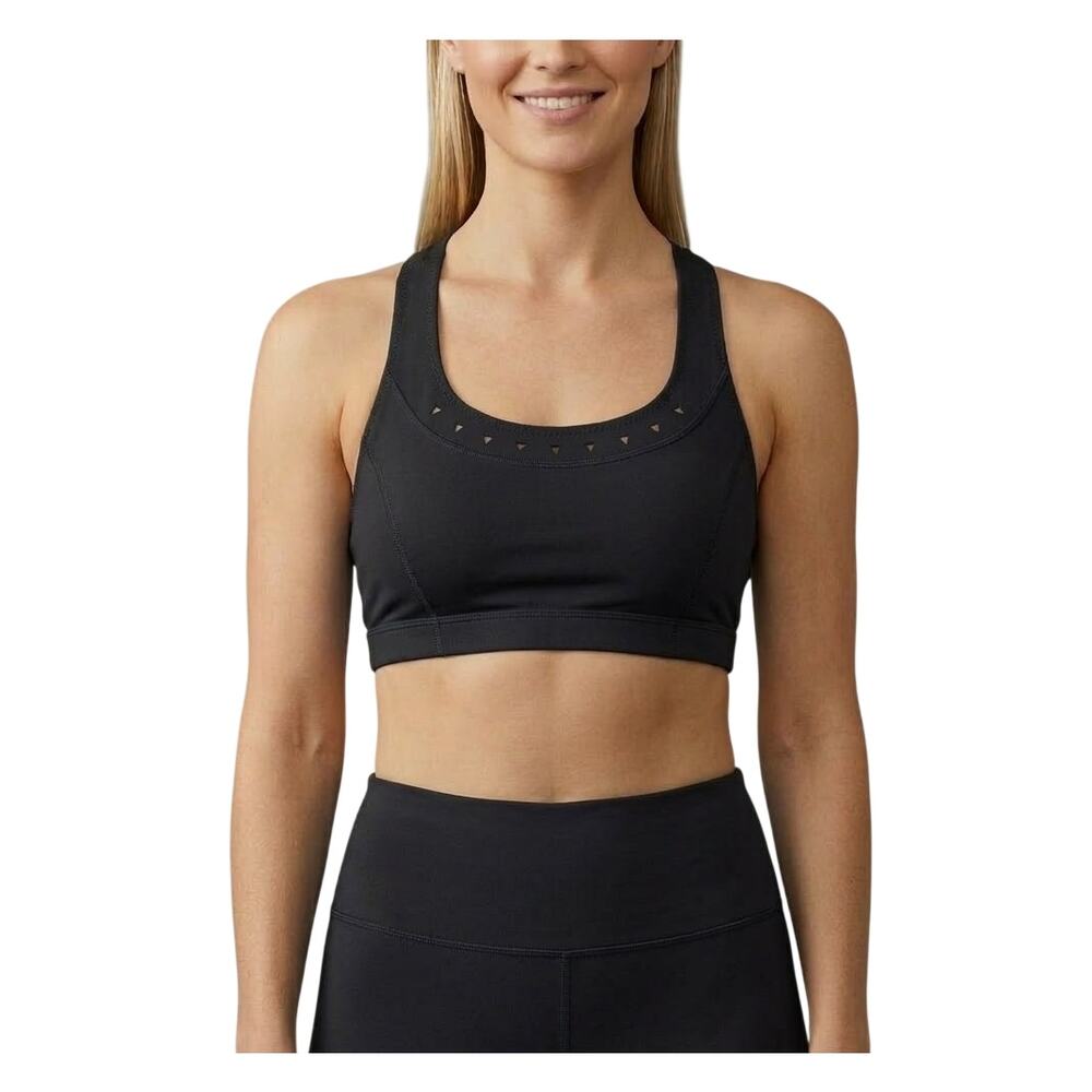 Gigi C Annabelle Racerback Laser Cut Bra Black Size Small NWT